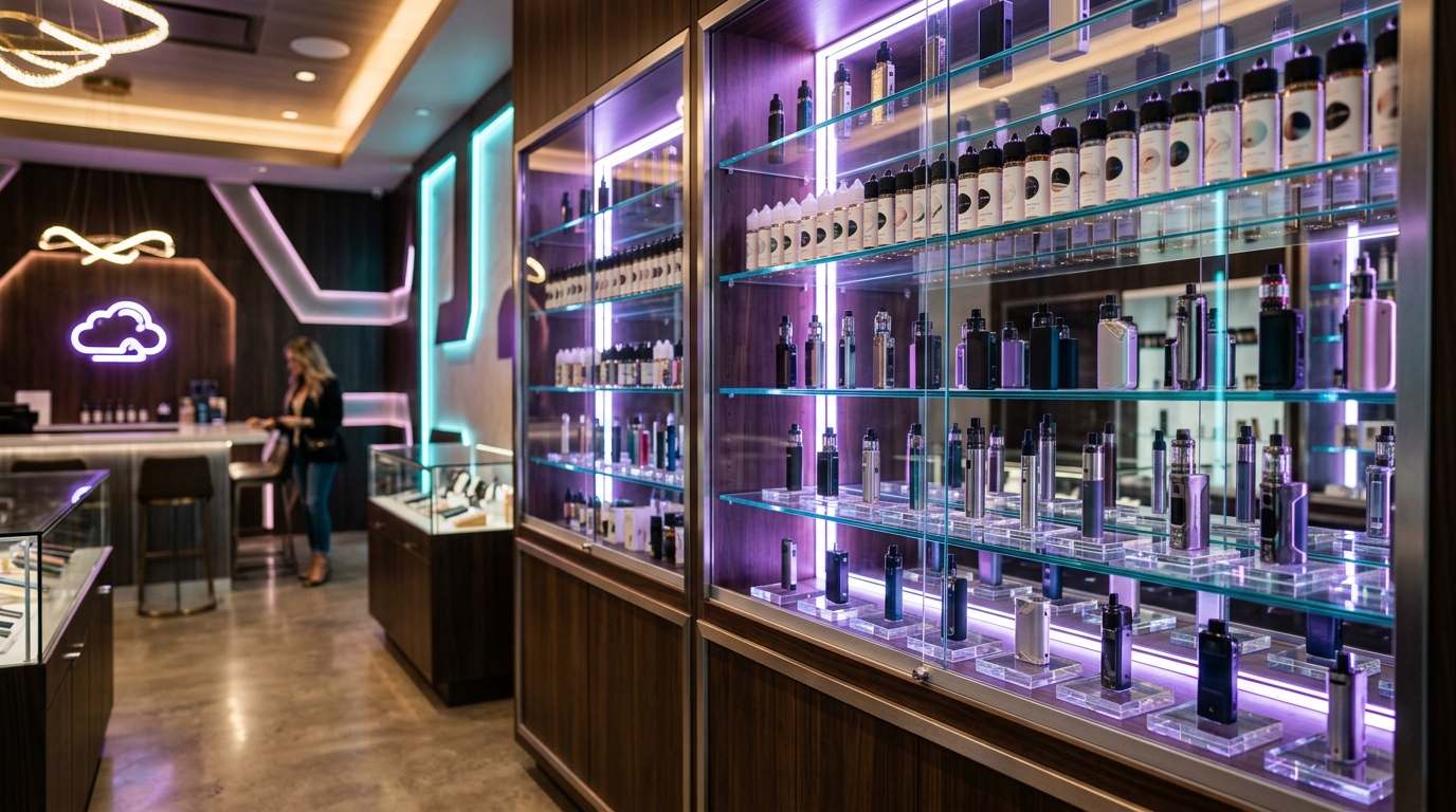 Bong and glass displays at Glass City Houston TX
